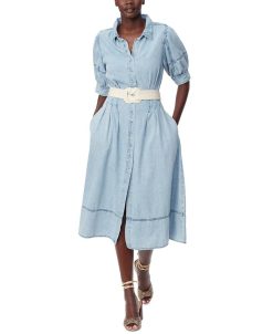 Sam Edelman Women's Cotton Collared Belted Shirtdress
