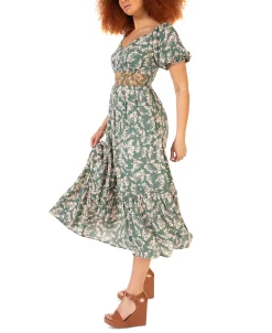 Black Tape Women's Short-Sleeve Smocked-Waist Tiered Maxi Dress 13 Black Tape Women's Short-Sleeve Smocked-Waist Tiered Maxi Dress -Adrianna Papell Sales Shop 23625042 fpx