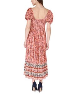 Black Tape Women's Short-Sleeve Smocked-Waist Tiered Maxi Dress -Adrianna Papell Sales Shop 23625045 fpx