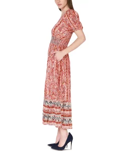 Black Tape Women's Short-Sleeve Smocked-Waist Tiered Maxi Dress 11 Black Tape Women's Short-Sleeve Smocked-Waist Tiered Maxi Dress -Adrianna Papell Sales Shop 23625046 fpx