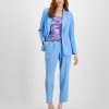 Bar III Women's Square-Neck Top, Zip-Pocket Blazer & Straight-Leg Ankle Pants, Created For Macy's -Adrianna Papell Sales Shop 23628646 fpx