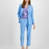 Bar III Women's Square-Neck Top, Zip-Pocket Blazer & Straight-Leg Ankle Pants, Created For Macy's -Adrianna Papell Sales Shop 23628646 fpx
