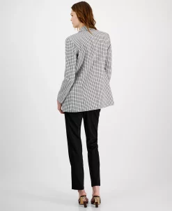 Bar III Women's Plaid Blazer, Ruched Camisole & Pull-On Pants, Created For Macy's -Adrianna Papell Sales Shop 23628672 fpx