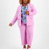 Bar III Plus Size Crepe Blazer, V-Neck Top & Ankle Pants, Created For Macy's -Adrianna Papell Sales Shop 23628686 fpx
