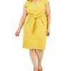 Kasper Plus Size Cap-Sleeve Tie-Waist Zip-Back Dress -Adrianna Papell Sales Shop 23649760 fpx