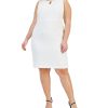 Kasper Plus Size Round-Neck Sleeveless Sheath Stretch Dress -Adrianna Papell Sales Shop 23649768 fpx