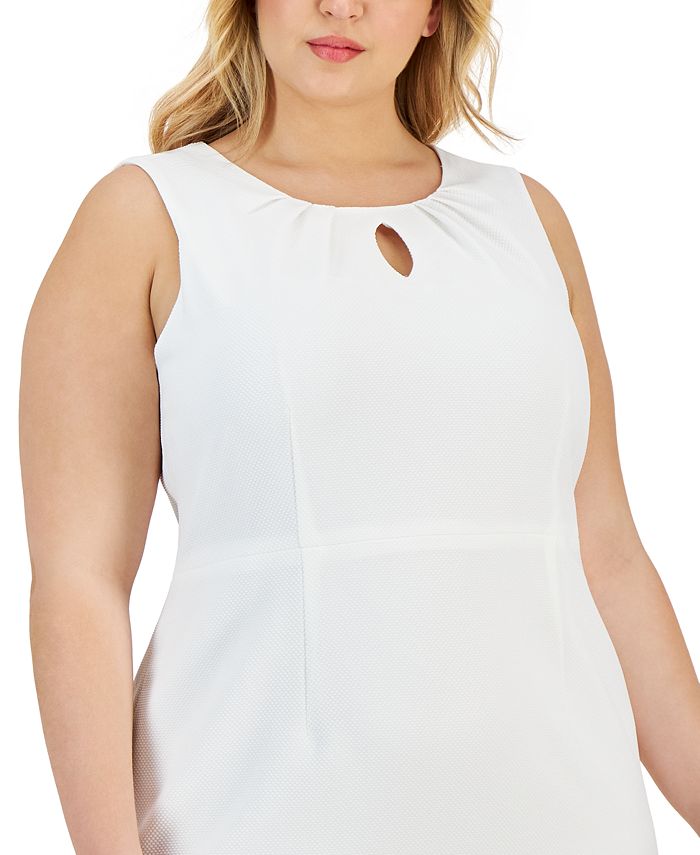 Plus Size Round-Neck Sleeveless Sheath Stretch Dress Kasper Plus Size Round-Neck Sleeveless Sheath Stretch Dress -Adrianna Papell Sales Shop
