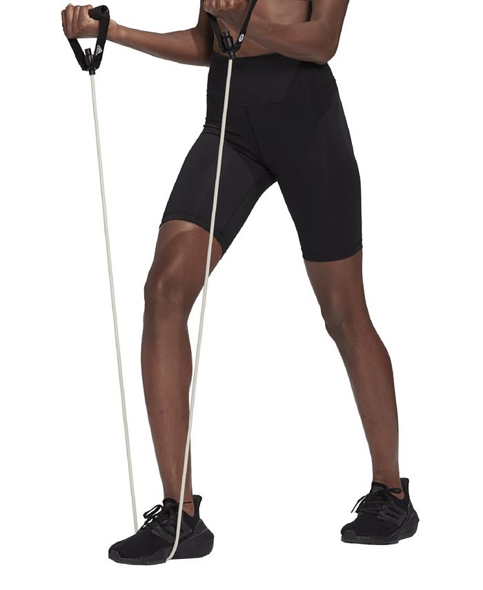 Women's Optime Training High Rise Bike Short Tights ADIDAS Women's Optime Training High Rise Bike Short Tights -Adrianna Papell Sales Shop