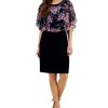 Connected Women's Round-Neck Floral-Cape A-Line Dress -Adrianna Papell Sales Shop 23656131 fpx