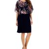 Connected Women's Floral-Cape-Overlay A-Line Dress -Adrianna Papell Sales Shop 23656173 fpx
