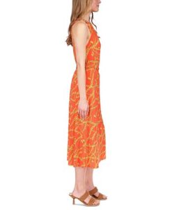 Michael Kors Women's Chain-Print Chain Midi Dress -Adrianna Papell Sales Shop 23657523 fpx