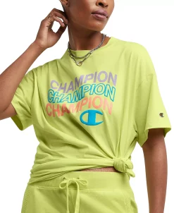 Champion Women's Classic Oversized Crewneck Logo Tee -Adrianna Papell Sales Shop 23657811 fpx