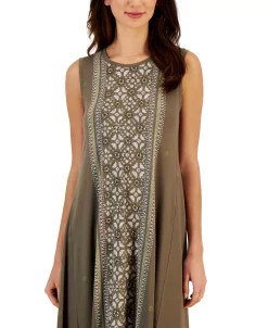 Style & Co Women's Printed Sleeveless Flip-Flop Dress, Created For Macy's -Adrianna Papell Sales Shop 23668000 fpx