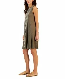 Style & Co Women's Printed Sleeveless Flip-Flop Dress, Created For Macy's -Adrianna Papell Sales Shop 23668001 fpx