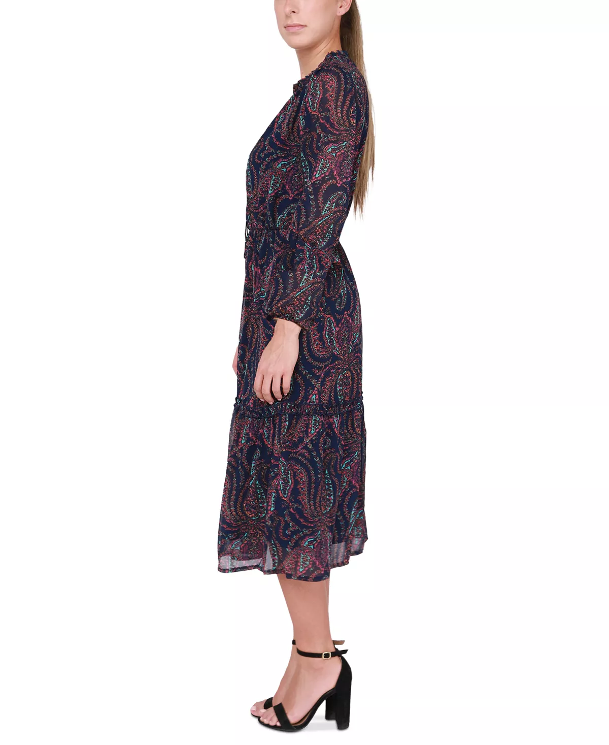 Black Tape Women's Long-Sleeve Tiered Midi Dress 7 Black Tape Women's Long-Sleeve Tiered Midi Dress - Image 5