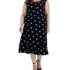 Kasper Plus Size Polka Dot Cowl-Neck Top & Polda Dot Midi Flare Skirt -Adrianna Papell Sales Shop 23676073 fpx