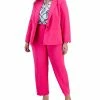 Kasper Plus Size One-Button Blazer, Printed Tie-Front Blouse, & Mid-Rise Ankle Pant -Adrianna Papell Sales Shop 23676397 fpx