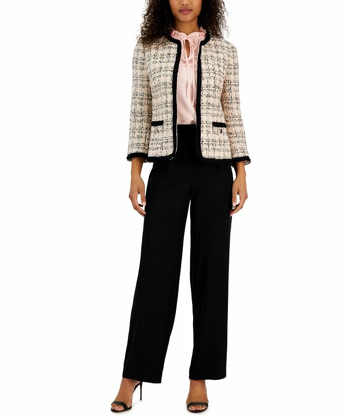 Anne Klein Tweed Blazer, Sleeveless Blouse And High Rise Pants 3 Anne Klein Tweed Blazer, Sleeveless Blouse And High Rise Pants