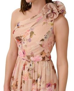 Adrianna Papell Women's Floral-Print One-Shoulder Gown -Adrianna Papell Sales Shop 23684606 fpx