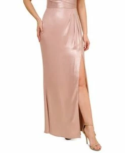 Adrianna Papell Women's Pleated Metallic Sleeveless Gown -Adrianna Papell Sales Shop 23684754 fpx