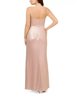 Adrianna Papell Women's Pleated Metallic Sleeveless Gown -Adrianna Papell Sales Shop 23684755 fpx