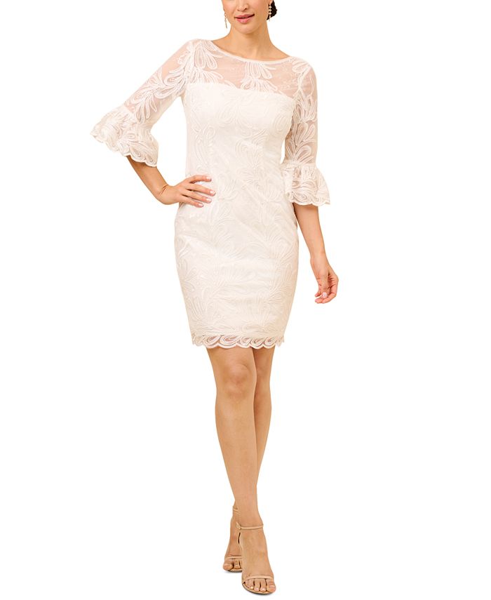 Women's Soutache Embroidered Flare Sleeve Sheath Dress Adrianna Papell Women's Soutache Embroidered Flare Sleeve Sheath Dress -Adrianna Papell Sales Shop