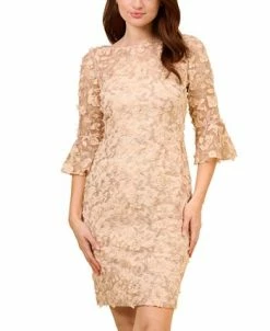 Adrianna Papell Women's Embroidered Elbow-Sleeve Cocktail Dress -Adrianna Papell Sales Shop 23685036 fpx