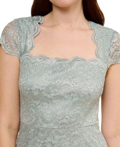 Adrianna Papell Women's Metallic Lace Square-Neck Gown -Adrianna Papell Sales Shop 23685095 fpx