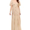 Adrianna Papell Women's Beaded Flutter-Sleeve Godet Gown 2 Adrianna Papell Women's Beaded Flutter-Sleeve Godet Gown -Adrianna Papell Sales Shop 23685122 fpx