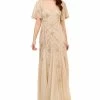Adrianna Papell Women's Beaded Flutter-Sleeve Godet Gown -Adrianna Papell Sales Shop 23685122 fpx