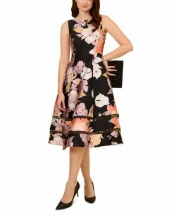 Adrianna Papell Women's Sleeveless Floral A-Line Dress