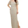 Adrianna Papell Women's Beaded Flutter-Sleeve Gown 1 Adrianna Papell Women's Beaded Flutter-Sleeve Gown -Adrianna Papell Sales Shop 23685218 fpx