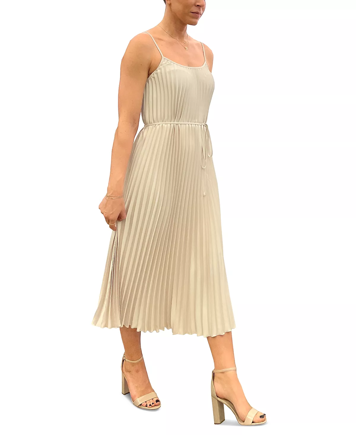 Sam Edelman Pleated Chiffon Sleeveless A-Line Dress 7 Sam Edelman Pleated Chiffon Sleeveless A-Line Dress - Image 5