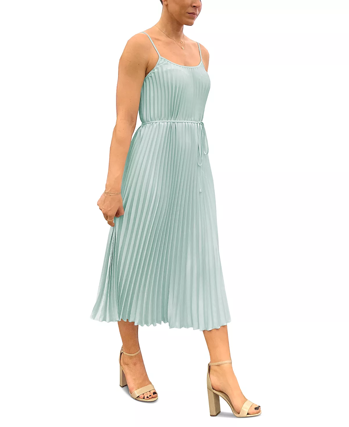 Sam Edelman Pleated Chiffon Sleeveless A-Line Dress 8 Sam Edelman Pleated Chiffon Sleeveless A-Line Dress - Image 6