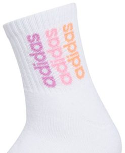 ADIDAS Women's 3-Pk. Sport Linear 2 High Quarter Socks -Adrianna Papell Sales Shop 23718010 fpx
