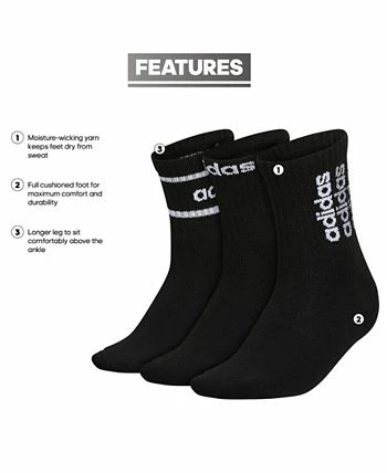 ADIDAS Women's 3-Pk. Sport Linear 2 High Quarter Socks 4 ADIDAS Women's 3-Pk. Sport Linear 2 High Quarter Socks - Image 2