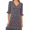 CeCe Women's Floral-Print Ruffled 3/4-Sleeve Dress 2 CeCe Women's Floral-Print Ruffled 3/4-Sleeve Dress -Adrianna Papell Sales Shop 23747801 fpx