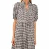 CeCe Women's Gingham Babydoll Elbow-Sleeve Tiered Dress -Adrianna Papell Sales Shop 23757510 fpx