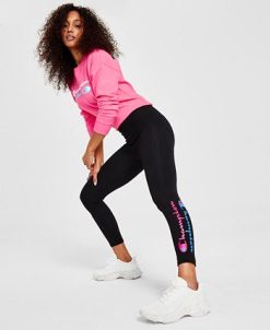 Champion Women's Authentic Performance Logo Leggings -Adrianna Papell Sales Shop 23766916 fpx
