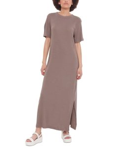 Black Tape Women's Elbow-Sleeve Side-Slit T-Shirt Dress