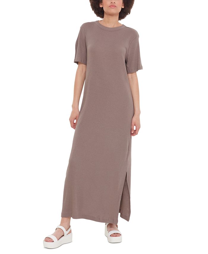 Women's Elbow-Sleeve Side-Slit T-Shirt Dress Black Tape Women's Elbow-Sleeve Side-Slit T-Shirt Dress -Adrianna Papell Sales Shop