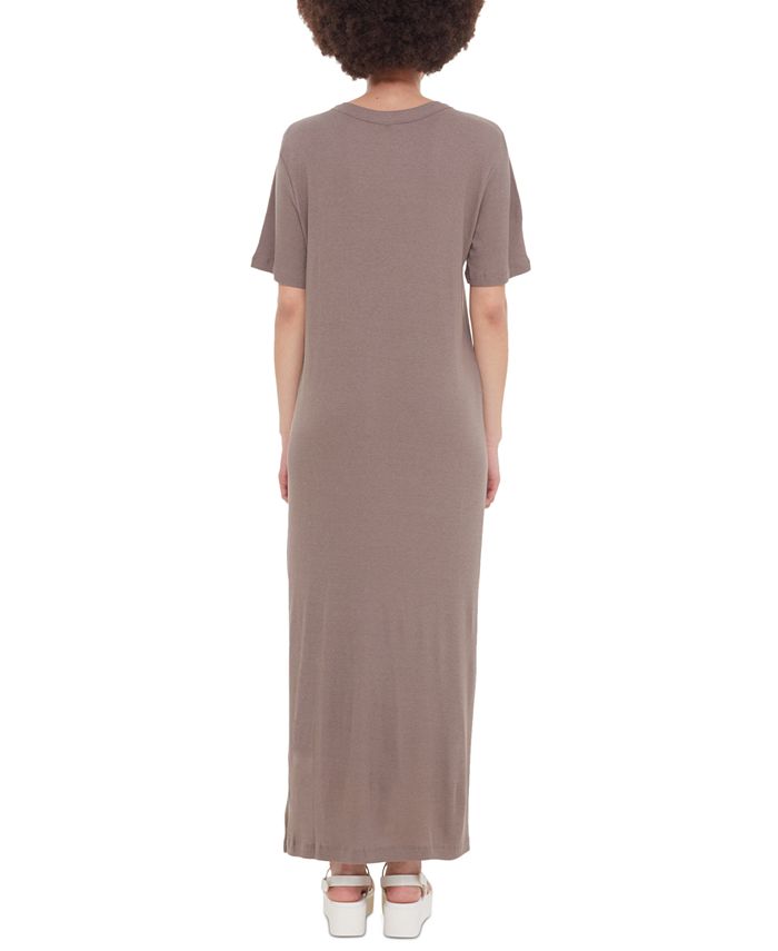 Women's Elbow-Sleeve Side-Slit T-Shirt Dress Black Tape Women's Elbow-Sleeve Side-Slit T-Shirt Dress -Adrianna Papell Sales Shop