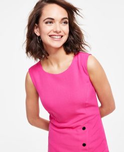 Kasper Women's Asymmetrical Snap-Trim Sheath Dress 5 Kasper Women's Asymmetrical Snap-Trim Sheath Dress -Adrianna Papell Sales Shop 23777607 fpx