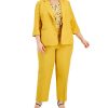 Kasper Plus Size Notch-Lapel Snap-Front 3/4-Sleeve Blazer, Printed Pleat-Neck Sleeveless Top & Mid-Rise Straight-Leg Slit-Hem Pants -Adrianna Papell Sales Shop 23812497 fpx