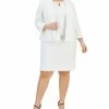 Kasper Plus Size Open-Front 3/4-Sleeve Stretch Blazer & Round-Neck Sleeveless Sheath Stretch Dress -Adrianna Papell Sales Shop 23812513 fpx