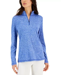 ID Ideology Women's Essentials Quarter-Zip Top, Created For Macy's -Adrianna Papell Sales Shop 23850811 fpx