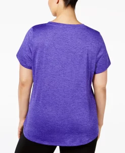 ID Ideology Women's Essentials Rapidry Heathered Performance T-Shirt, XS-4X, Created For Macy's -Adrianna Papell Sales Shop 3735355 fpx