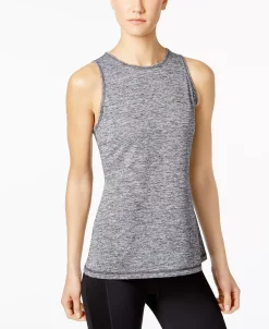 ID Ideology Women's Essentials Heathered Keyhole-Back Tank Top, Created For Macy's -Adrianna Papell Sales Shop 8644313 fpx