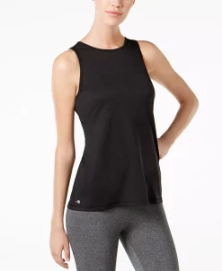 ID Ideology Women's Essentials Heathered Keyhole-Back Tank Top, Created For Macy's -Adrianna Papell Sales Shop 8811752 fpx