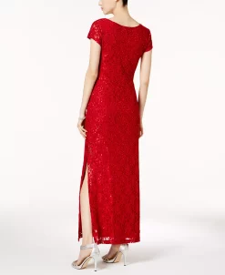 Connected Sequined Lace Column Gown -Adrianna Papell Sales Shop 9067471 fpx